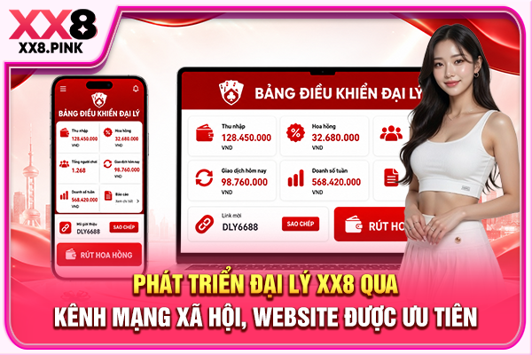 Chính Sách Đại Lý XX8 Với Hoa Hồng Cao Nhất Lên Đến 60% Phát triển đại lý XX8 qua kênh mạng xã hội, website được ưu tiên